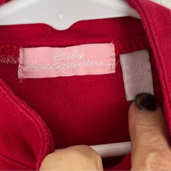 Baby Headquarters Double Breasted Coat Gold Button Holidays Girl Toddler Red 18M - Picture 3 of 5
